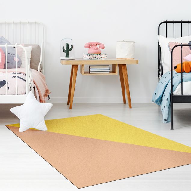 Teppich Esszimmer Einfaches Gelbes Dreieck