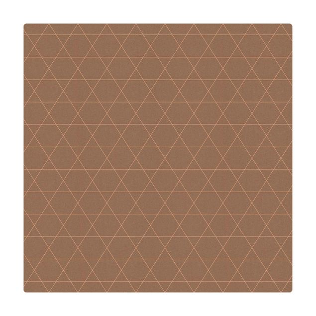 Kork-Teppich - Einfaches Rautenmuster weiß - Quadrat 1:1