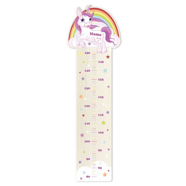 Kindermesslatte - Einhorn Regenbogen mit Wunschname