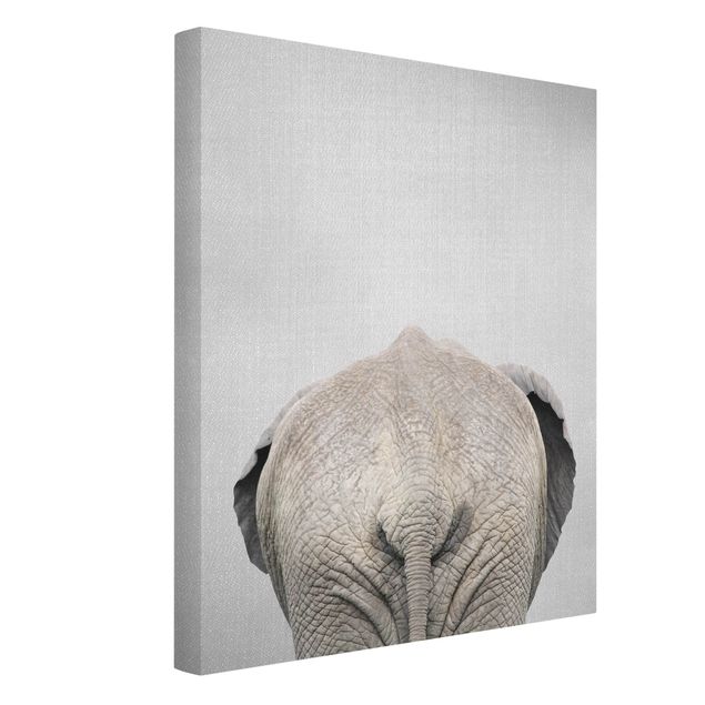 Leinwandbilder Schwarz-Weiß Elefant von hinten
