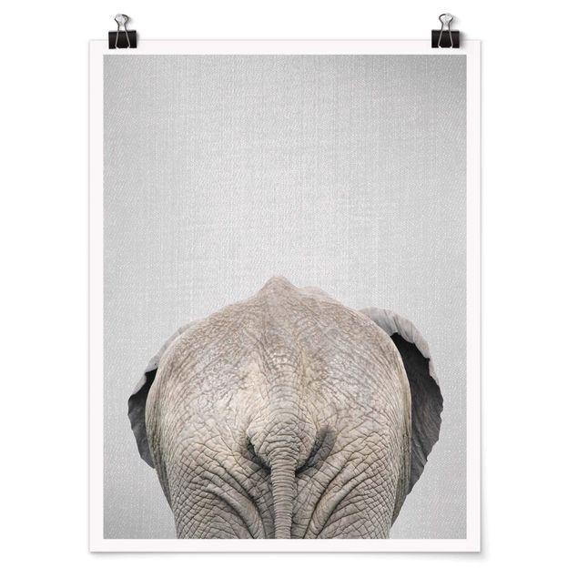 Poster Tiere Elefant von hinten
