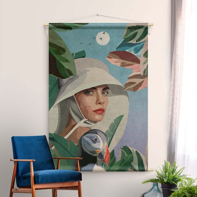 Wandbehang Emel Tunaboylu - Tropisches Frauenportrait
