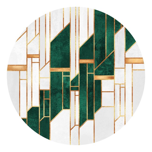 Moderne Tapeten Emerald und Gold Geometrie
