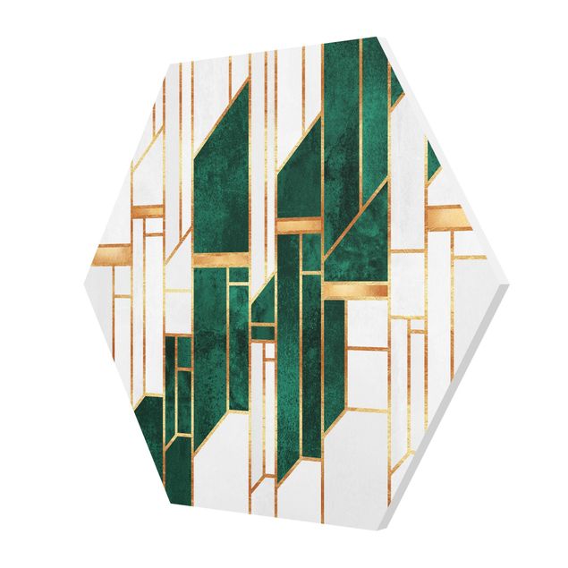 Hexagon Bild Forex - Emerald und Gold Geometrie