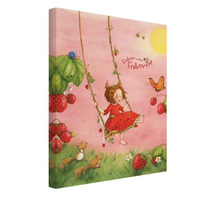 Bilder auf Leinwand Erdbeerinchen Erdbeerfee - Baumschaukel