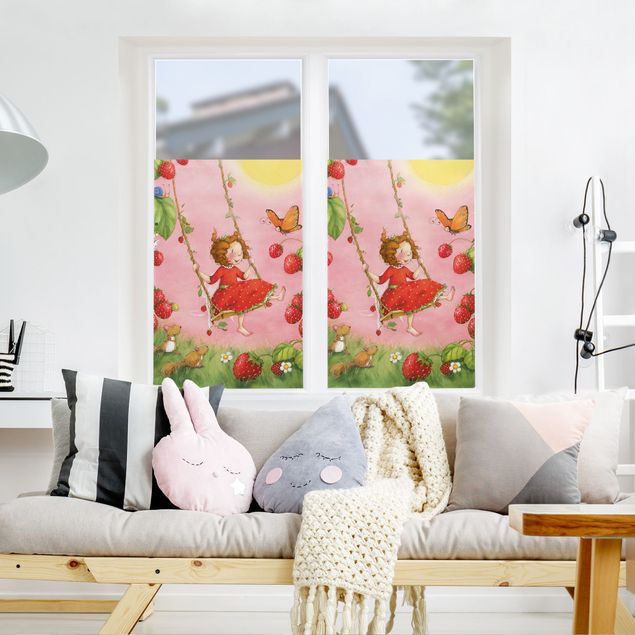 XXL Fensterbilder Erdbeerinchen Erdbeerfee - Baumschaukel