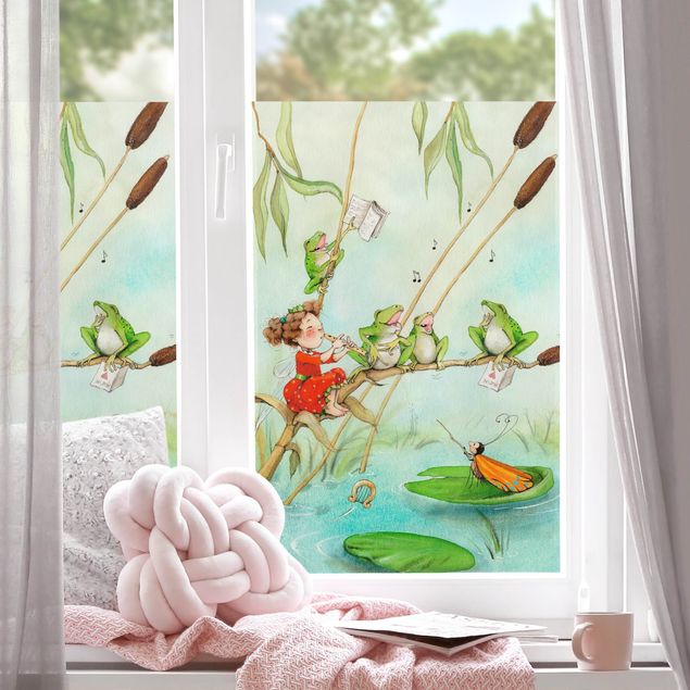 Fensterbild grün Erdbeerinchen Erdbeerfee - Froschkonzert