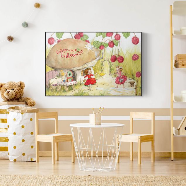 Bilder für die Wand Erdbeerinchen Erdbeerfee - Unter dem Himbeerstrauch