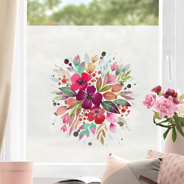 Blumen Fensterbilder Esther Meinl - Aquarell Sommer Bouquet