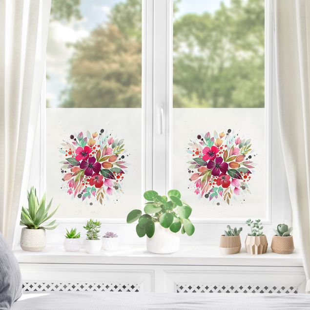 Fensterbilder XXL Esther Meinl - Aquarell Sommer Bouquet