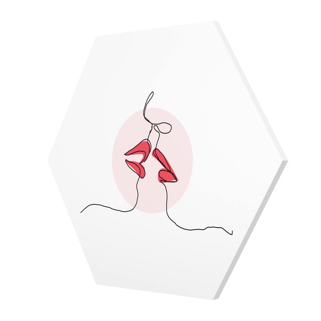 Hexagon Bild Forex - Lippen Kuss Line Art