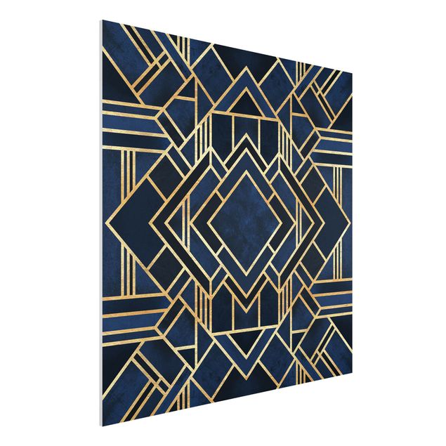 Forex Fine Art Print - Art Deco Gold - Quadrat 1:1