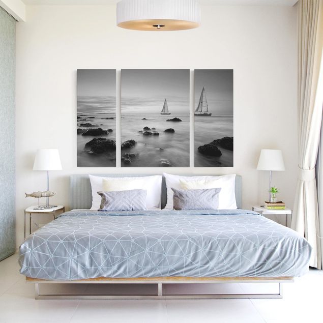 Leinwandbilder Strand Segelschiffe im Ozean II