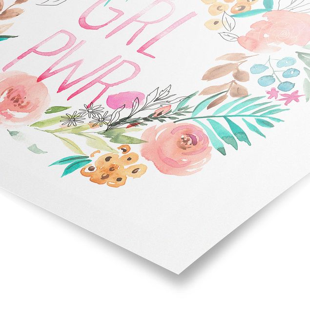 Poster bestellen Rosa Blüten - Girl Power