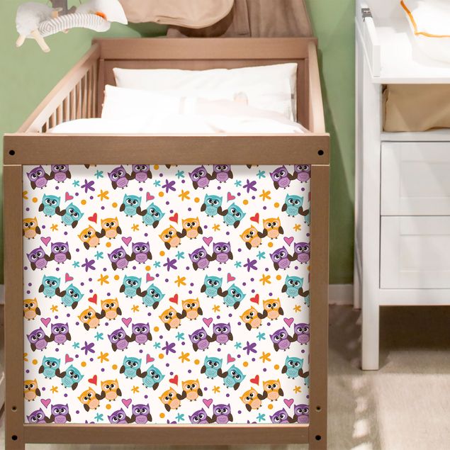 Möbel Klebefolie matt Süßes Kinderzimmer-Muster mit verliebten Eulen