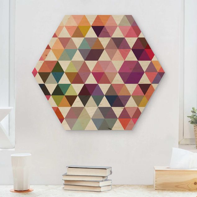 Moderne Holzbilder Hexagon Facetten