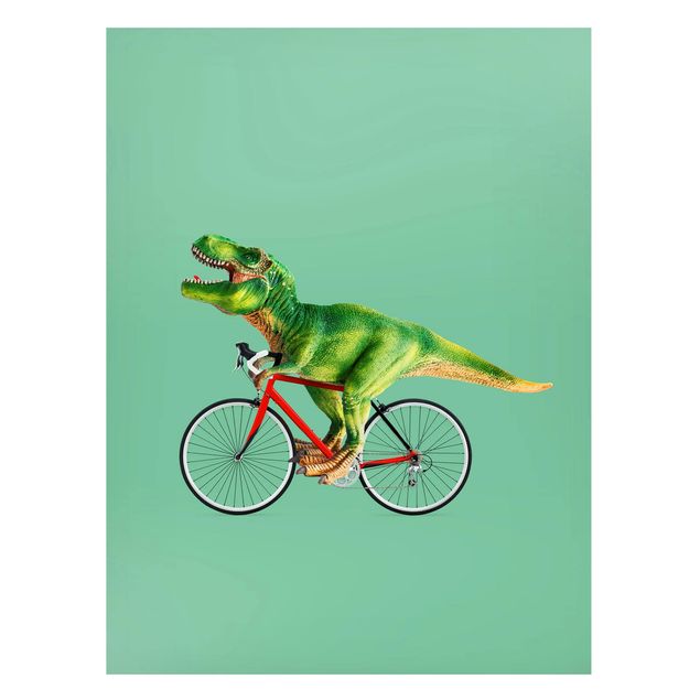 Magnettafel Tiere Dinosaurier mit Fahrrad