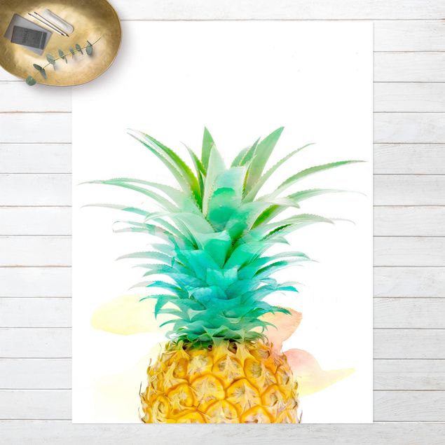 outdoor-teppich wetterfest Ananas Aquarell