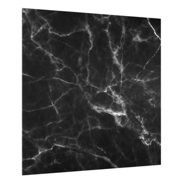 Küchenrückwand Glas Muster Nero Carrara