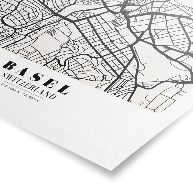 Poster bestellen Stadtplan Basel - Klassik