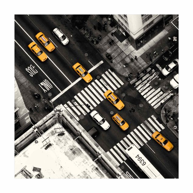 Schwarz-weißer Teppich New York City Cabs