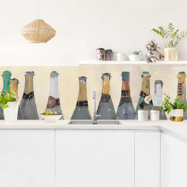 Küchenrückwand abstrakt Entkorkt - Champagner