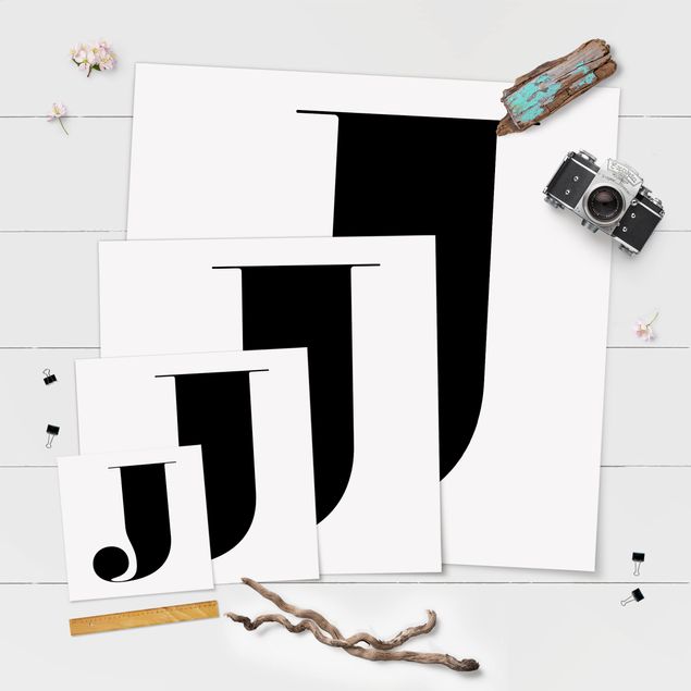 Poster - Antiqua Letter J - Quadrat 1:1