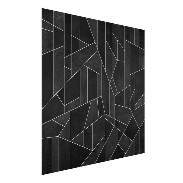 Wandbilder abstrakt Schwarz Weiß Geometrie Aquarell