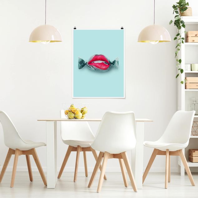 Poster bestellen Bonbon mit Lippen