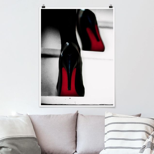 Leinwand-Bild Kunstdruck Hochformat 50x100 Bilder Rote High Heels 