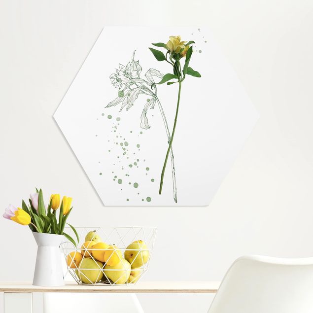 Schöne Wandbilder Botanisches Aquarell - Lilie