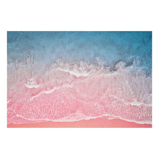 Spritzschutz Glas - Ozean in Pink - Querformat 3:2