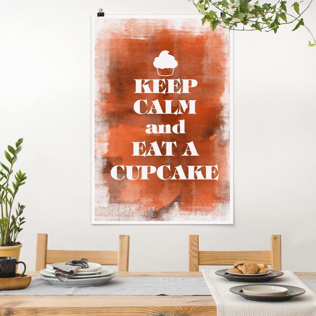 Poster mit Sprüchen No.EV71 Keep Calm And Eat A Cupcake