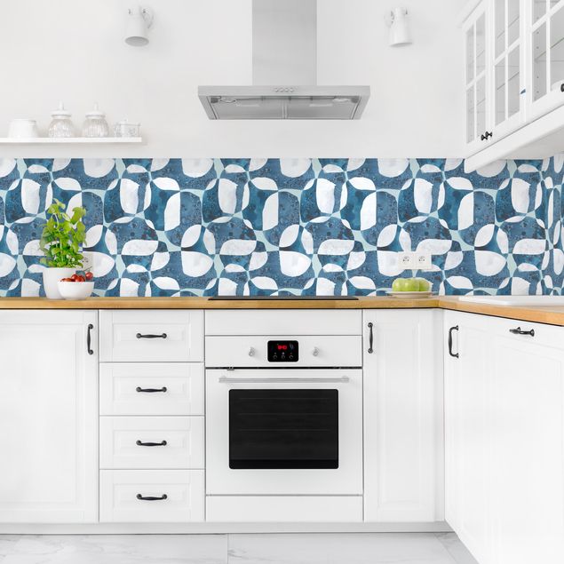 Küchenrückwand Muster Lebende Steine Muster in Blau II
