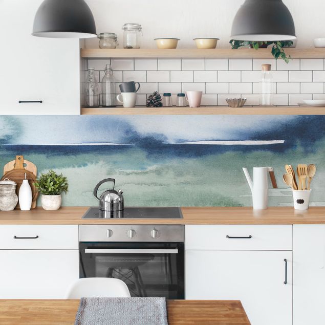 Küchenrückwand abstrakt Meereswogen I