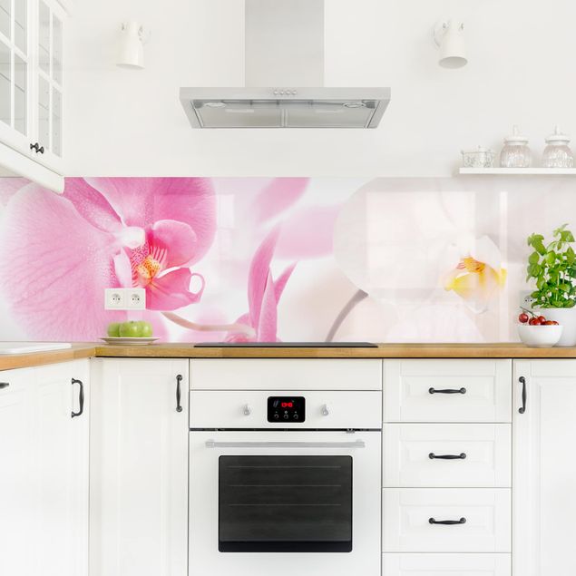 Küchenrückwand Delicate Orchids Panorama Spritzschutz Klebe-Folie Dekoration 