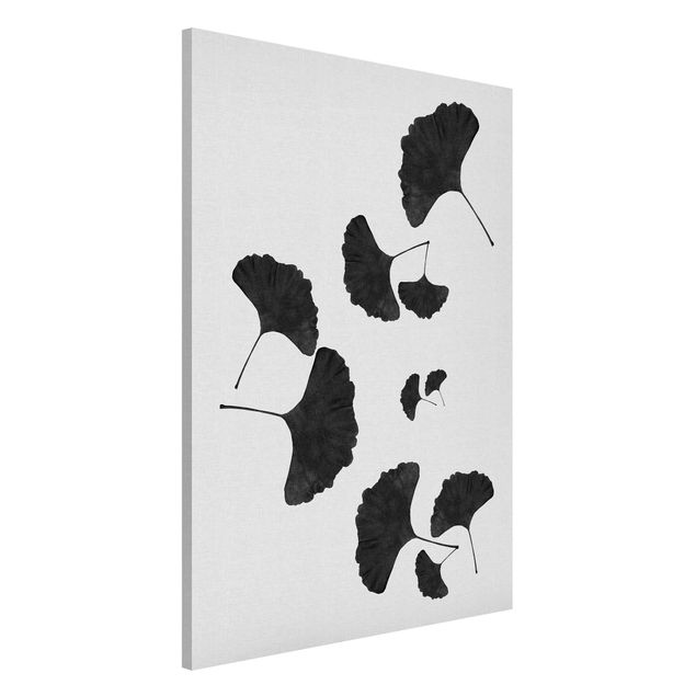 Magnettafel Büro Ginkgo Komposition in Schwarz-Weiß