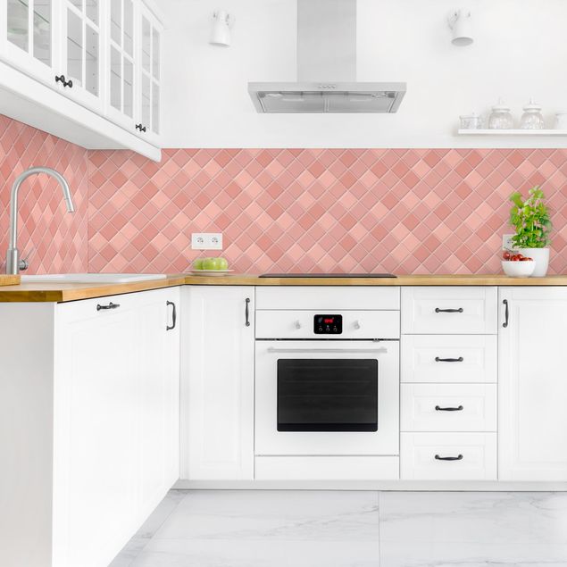 Rückwand Küche Fliesenoptik Mosaik Fliesen - Altrosa