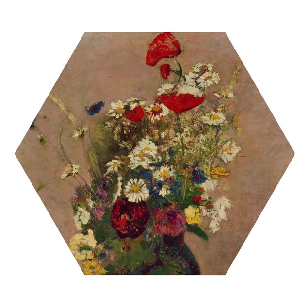 Wandbilder Kunstdruck Odilon Redon - Blumenvase mit Mohn