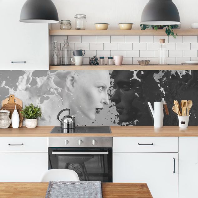 Küchenrückwand abstrakt Milk & Coffee II