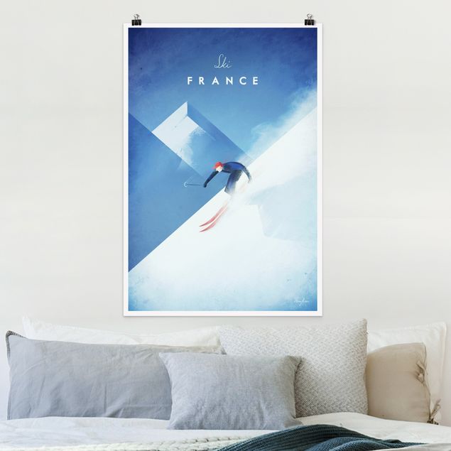 Poster Illustration Reiseposter - Ski in Frankreich