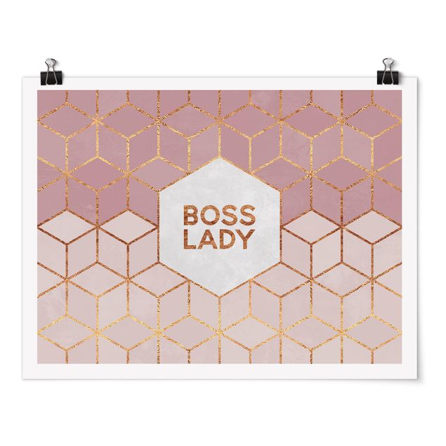Poster - Boss Lady Sechsecke Rosa - Querformat 3:4