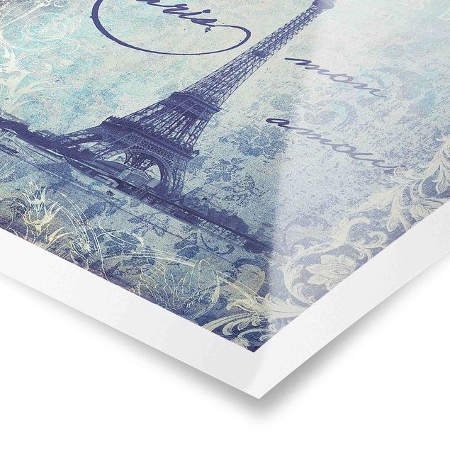 Poster Vintage Collage - Paris Mon Amour