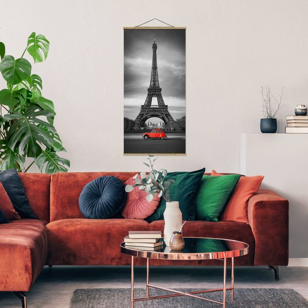 Stoffbild mit Posterleisten - Spot on Paris - Hochformat 1:2