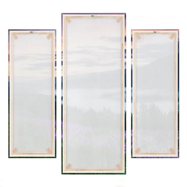 Leinwandbild 3-teilig - Paradiesisches Tal in Norwegen - Galerie Triptychon