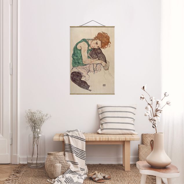 Bilder für die Wand Egon Schiele - Sitzende Frau mit hochgezogenem Knie