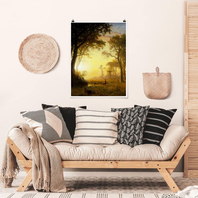 Bilder Romantik Albert Bierstadt - Sonnenbeschienene Lichtung