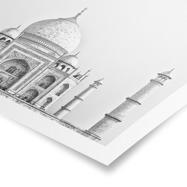 Poster - Taj Mahal in Grau - Querformat 2:3