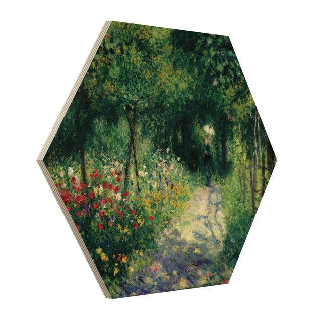 Hexagon Bild Holz - Auguste Renoir - Frauen im Garten