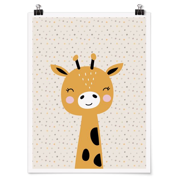 Poster Tiere Baby Giraffe